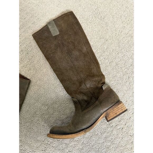 Steve Madden Leather Soft Dark Green Brown Boots 38/7.5 - Picture 2 of 7